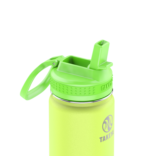 actives-kids-glow-in-the-dark-water-bottle-with-straw-lid-x5 51075-Actives-Kids-Straw-18-GID-LightningGreen-closeup.png